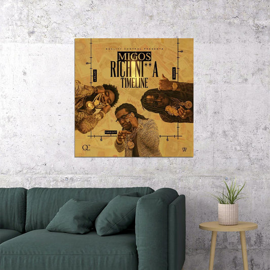 Migos Quavo Takeoff Offset Album Cover Art Music Poster Hip-hop Wall Print - xonomax