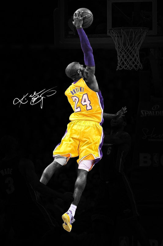 Kobe Bryant Poster Nba Basketball Player Wall Art Motivational Sports Print