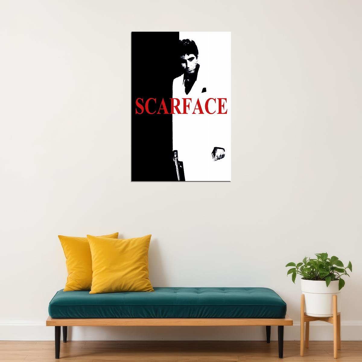 Al Pacino Scarface Movie Poster Crime Film Wall Art Classic Cinema Print