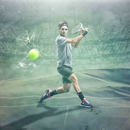 Roger Federer Tennis Poster Famous Player Motivational Sports Print