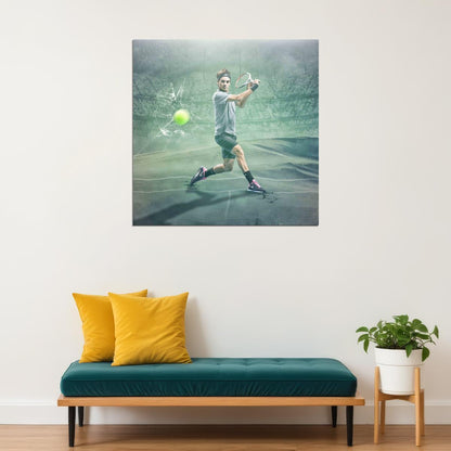 Roger Federer Tennis Poster Famous Player Motivational Sports Print