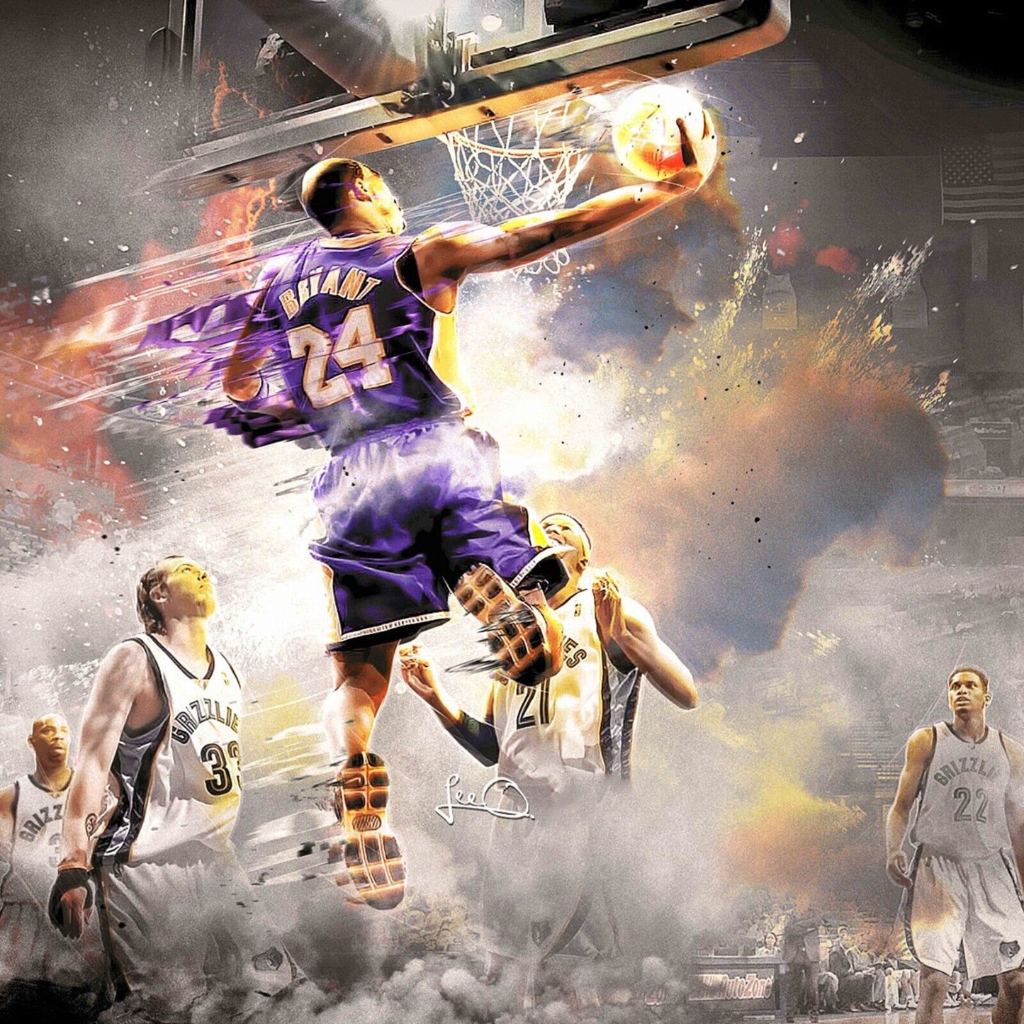 Kobe Bryant Poster Nba Basketball Player Wall Art Motivational Sports Print