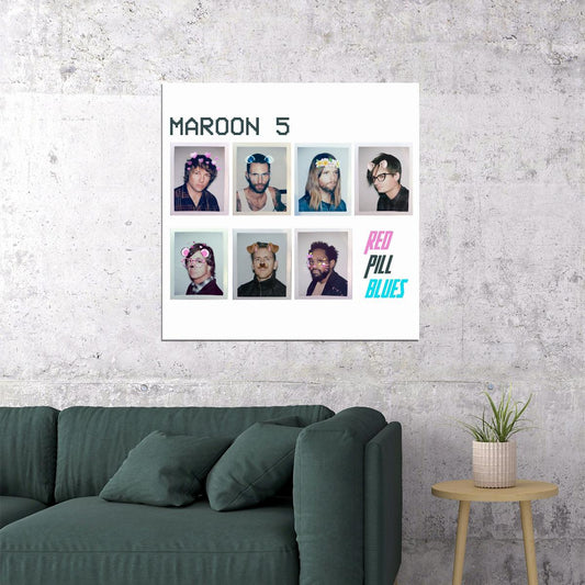 Maroon 5 Red Pill Blues Album Cover Art Music Poster Pop Rock Wall Print - xonomax