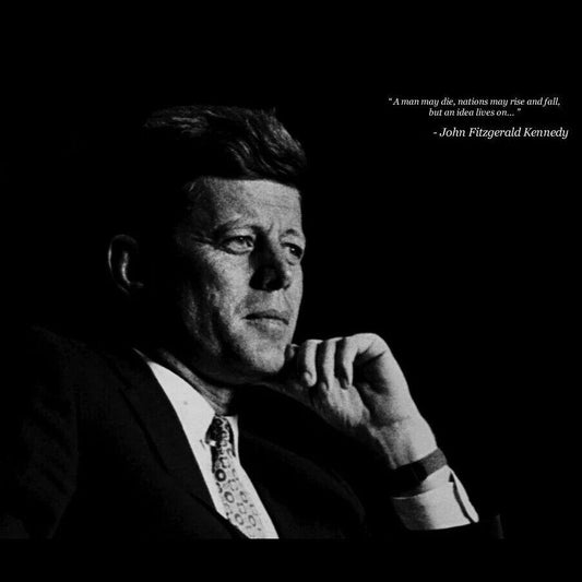 John F. Kennedy Quote Poster American President Historical Celebrity 1960s Retro Wall Art