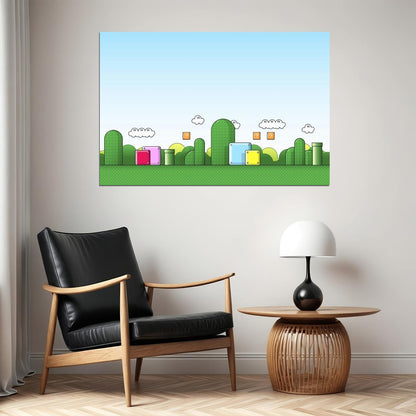 Super Mario Nintendo Video Game Poster Retro Gamer Wall Art