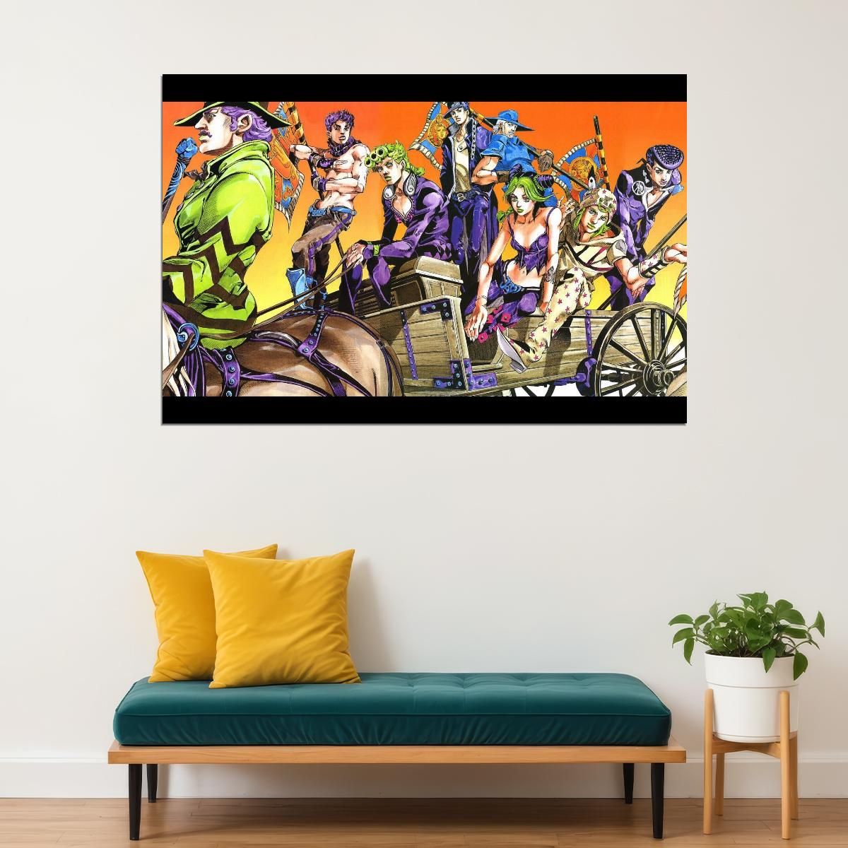 Jojo Bizarre Anime Poster Japanese Manga Art Wall Print