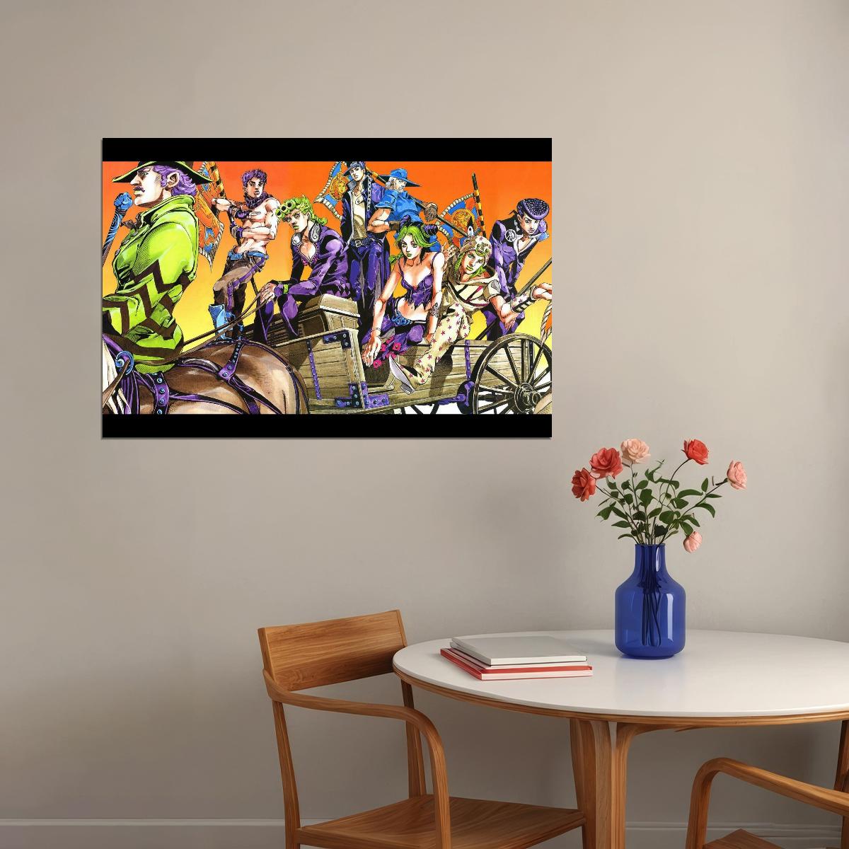 Jojo Bizarre Anime Poster Japanese Manga Art Wall Print