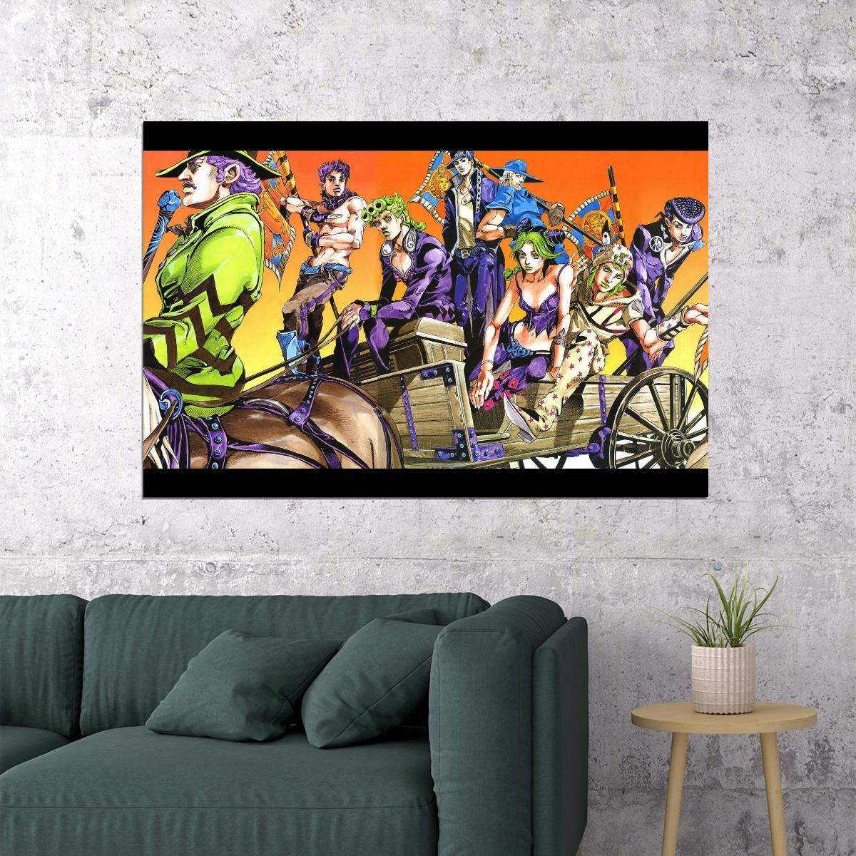 Jojo Bizarre Anime Poster Japanese Manga Art Wall Print