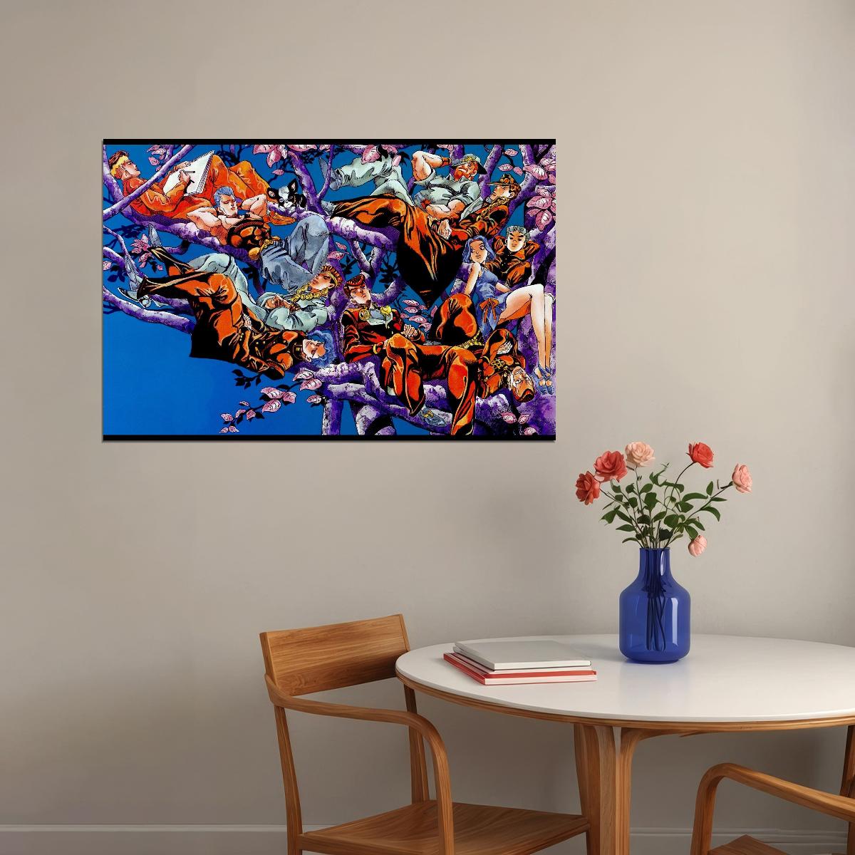 Jojo Bizarre Anime Poster Japanese Manga Art Wall Print