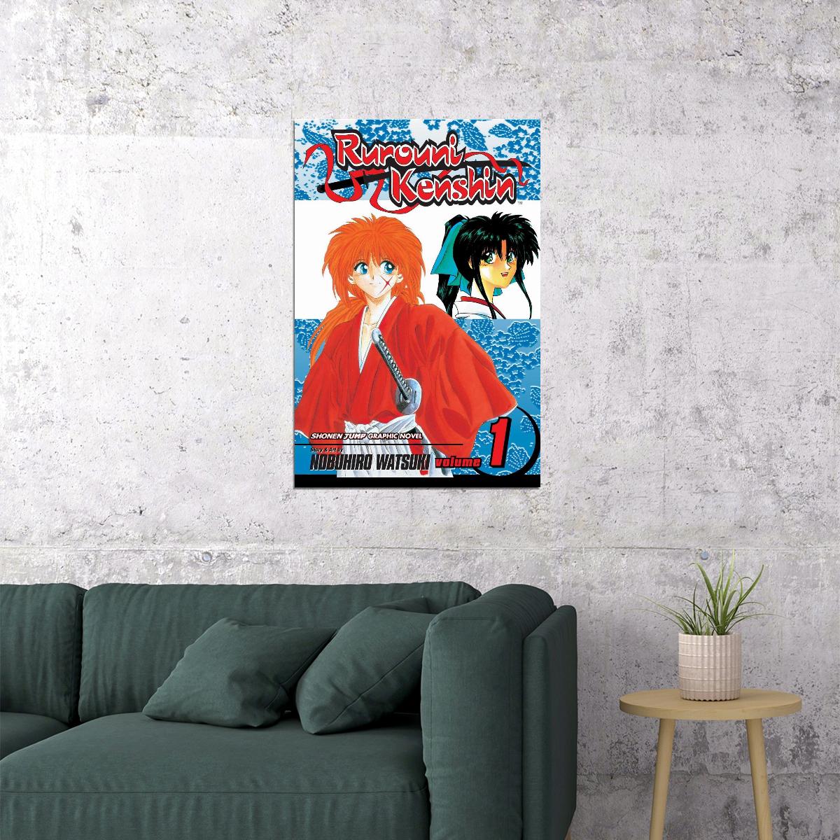 Rurouni Kenshin Anime Poster Japanese Manga Art Samurai Wall Art - xonomax