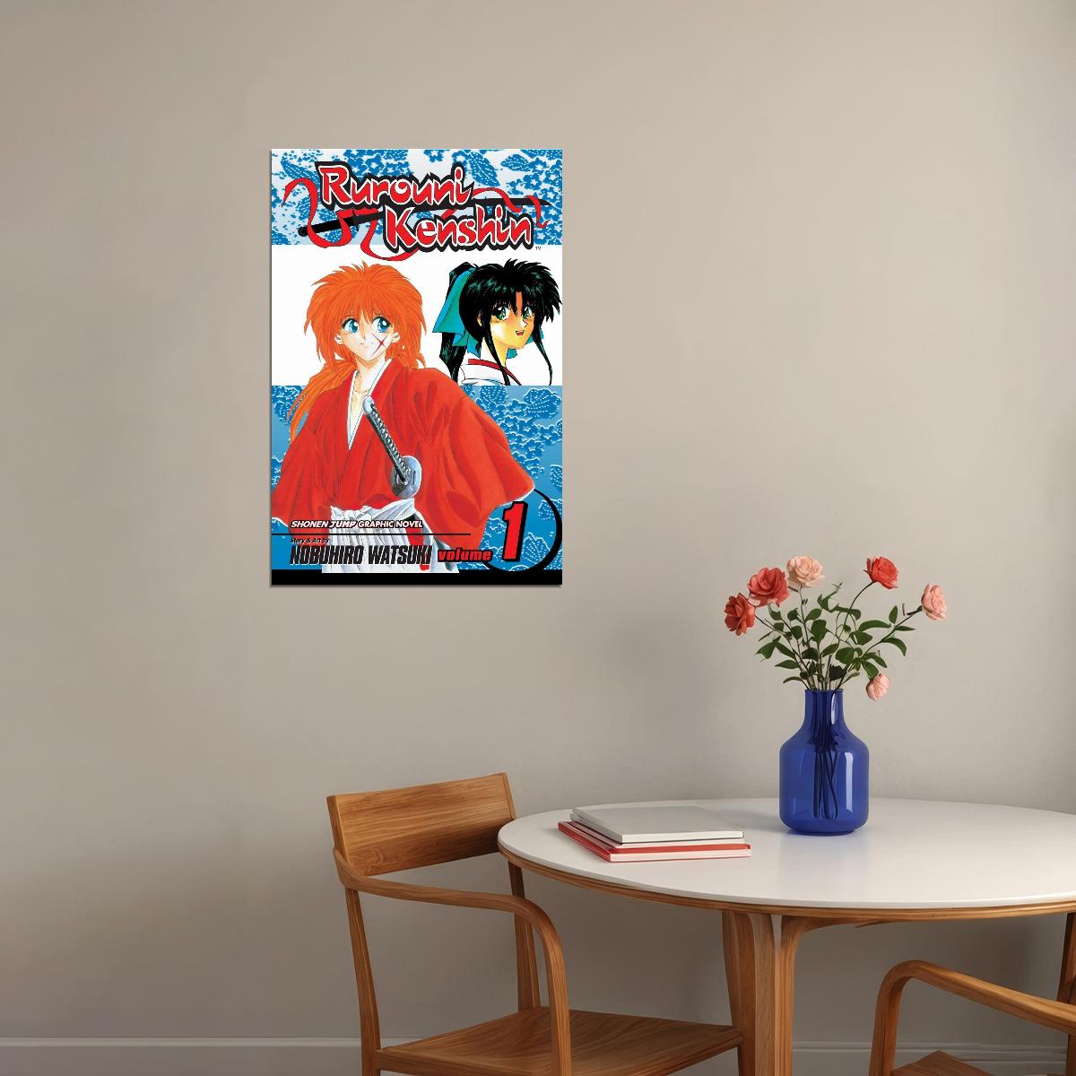Rurouni Kenshin Anime Poster Japanese Manga Art Samurai Wall Art - xonomax