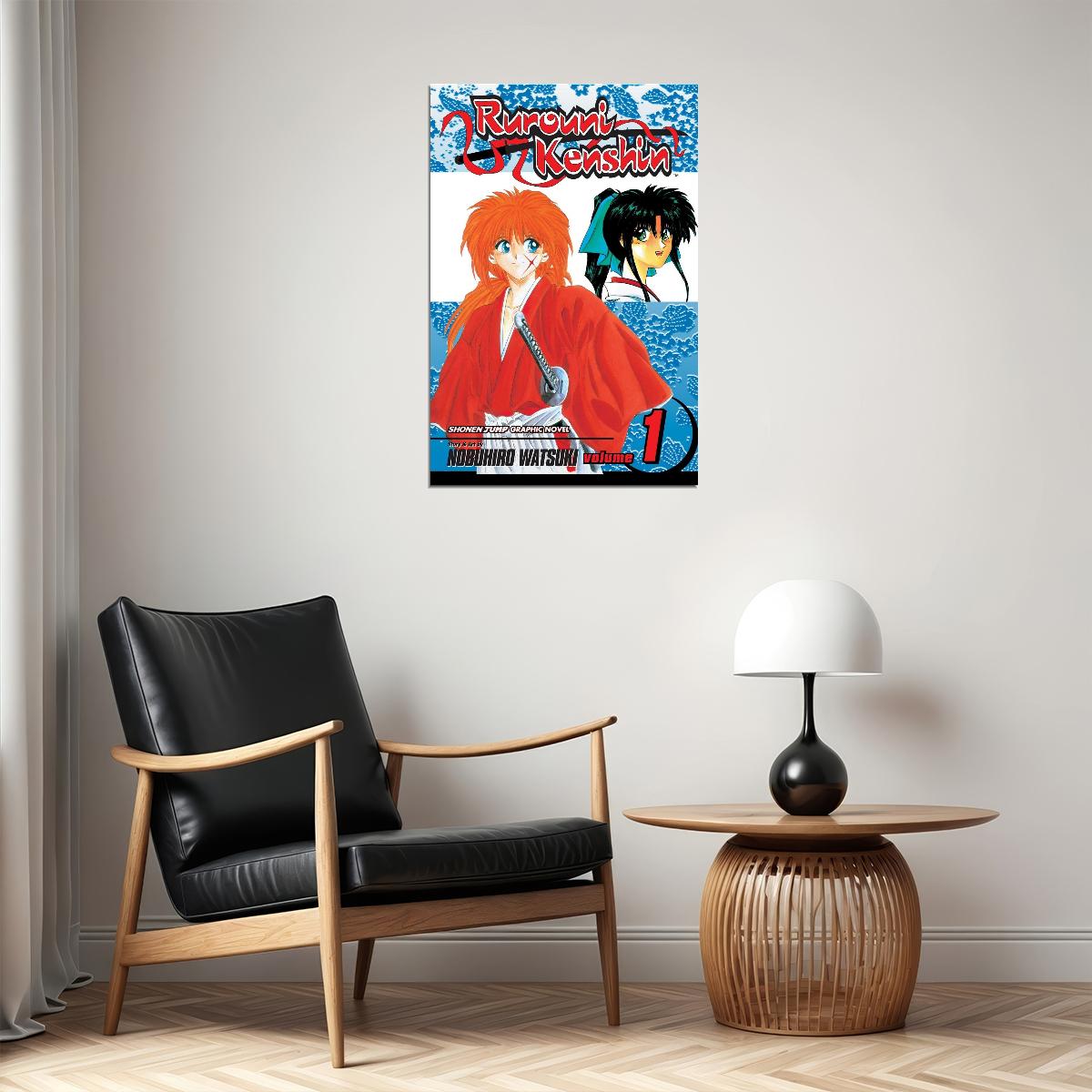 Rurouni Kenshin Anime Poster Japanese Manga Art Samurai Wall Art - xonomax