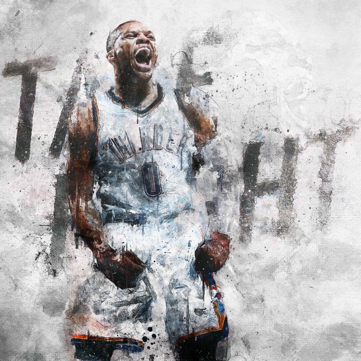 Russell Westbrook Nba Poster Famous Basketball Star Motivational Sports Print