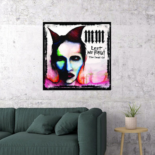Marilyn Manson Lest We Forget Album Cover Art Music Poster Rock Icon Wall Print - xonomax
