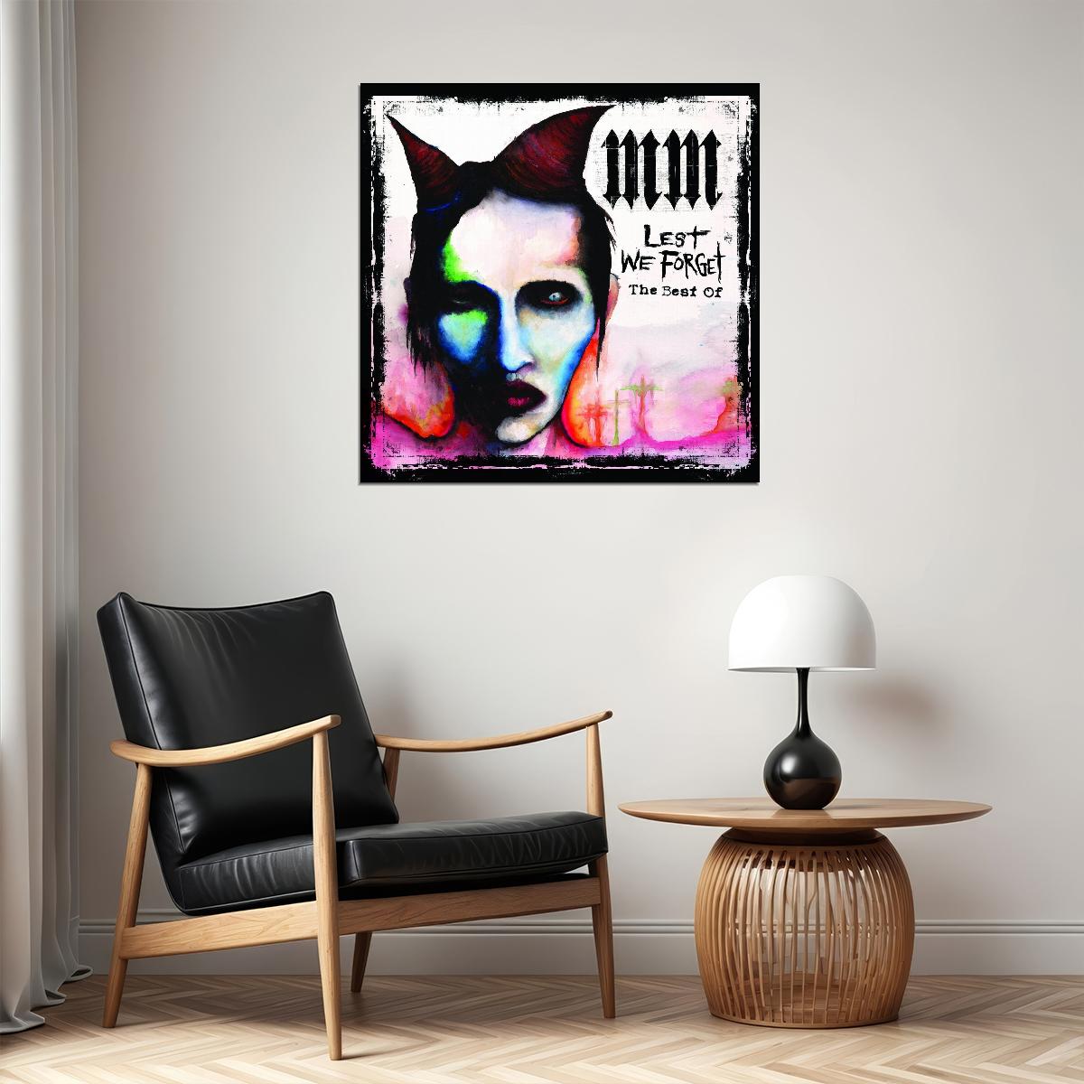 Marilyn Manson Lest We Forget Album Cover Art Music Poster Rock Icon Wall Print - xonomax