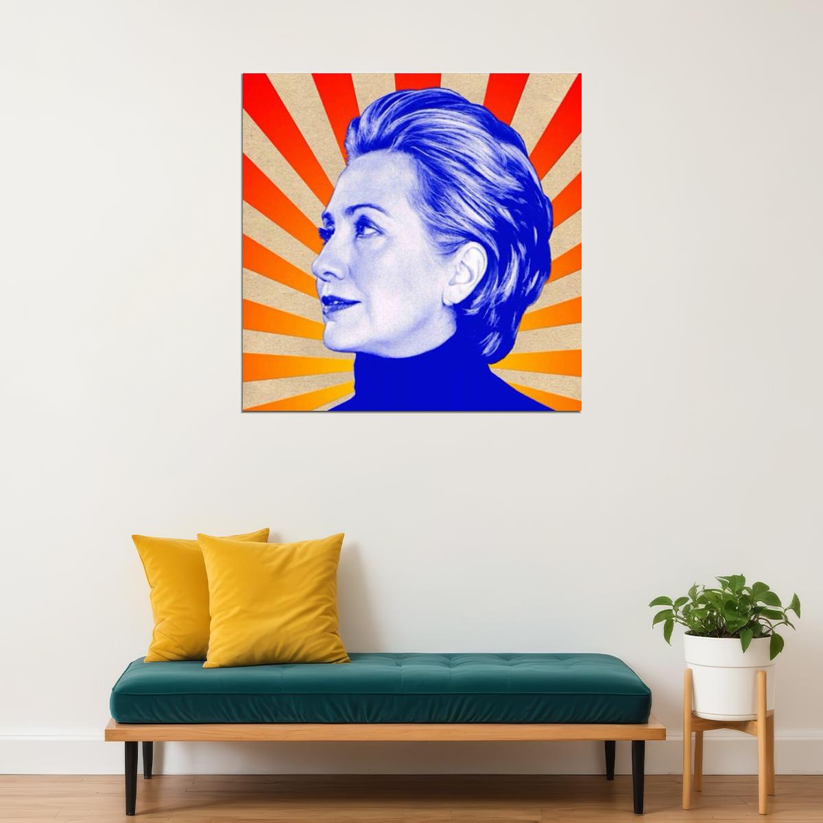 Hillary Clinton Poster Political Leader Wall Art Women's Empowerment Print - xonomax