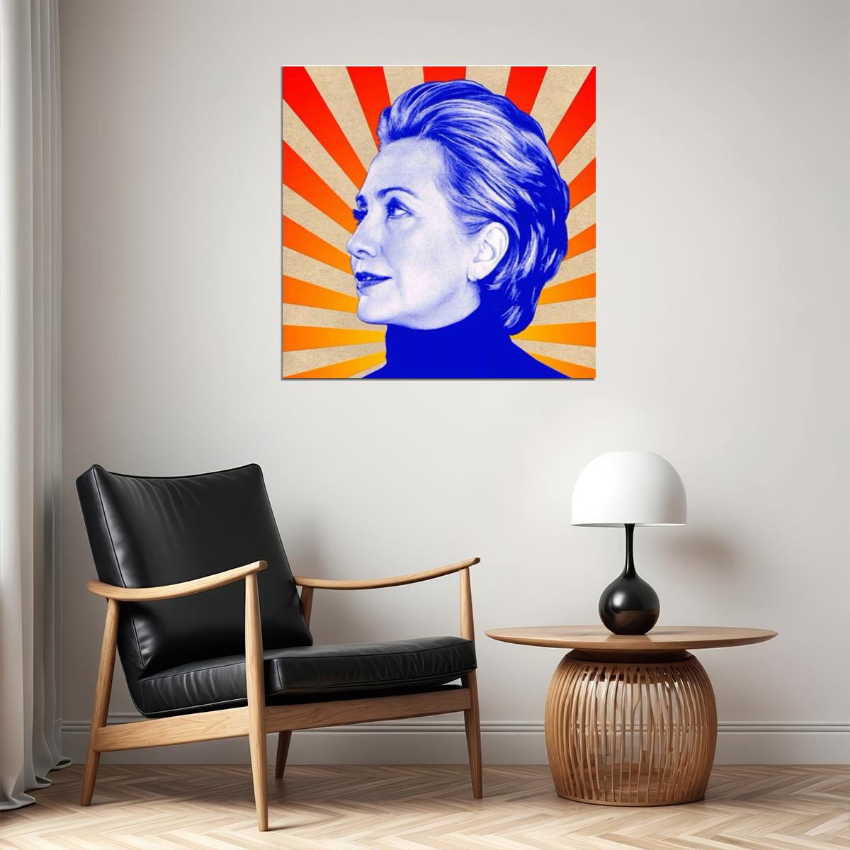 Hillary Clinton Poster Political Leader Wall Art Women's Empowerment Print - xonomax