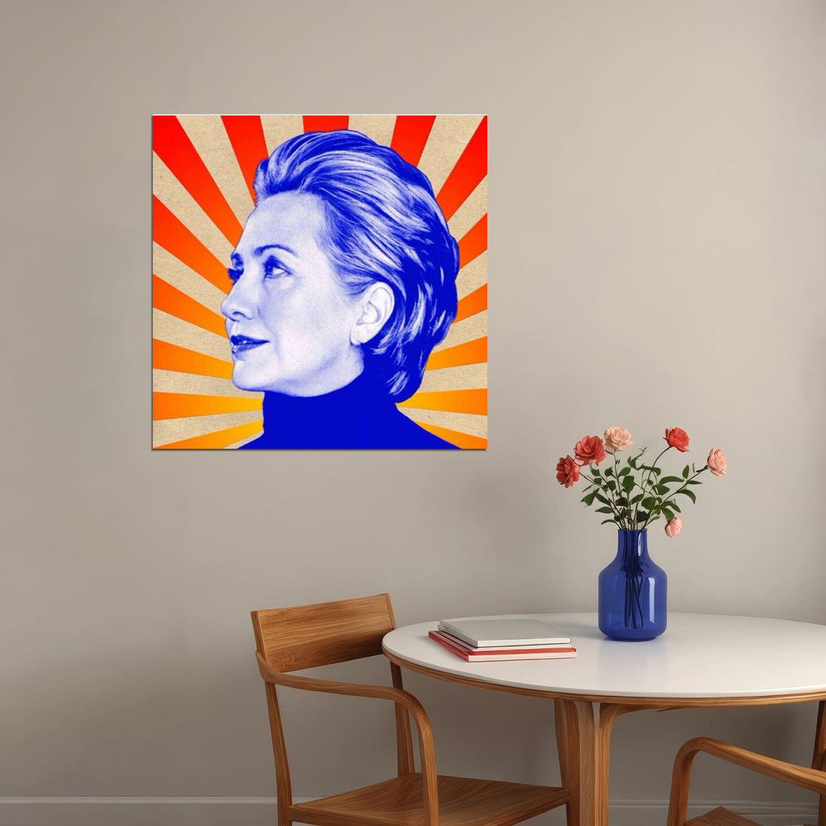 Hillary Clinton Poster Political Leader Wall Art Women's Empowerment Print - xonomax