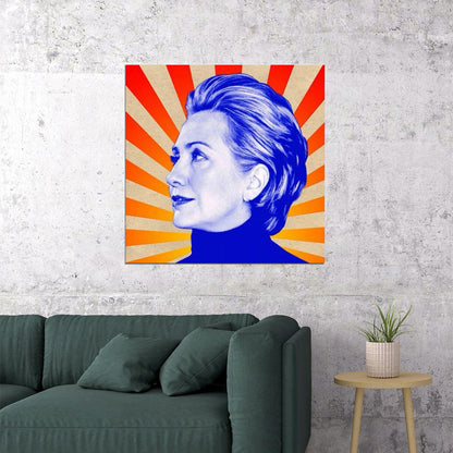Hillary Clinton Poster Political Leader Wall Art Women's Empowerment Print - xonomax