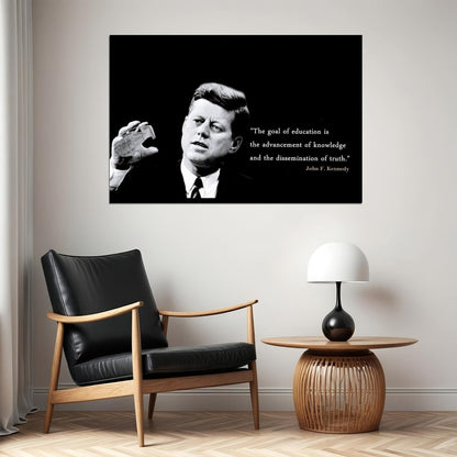 John F. Kennedy Quote Poster American President Historical Celebrity 1960s Retro Wall Art