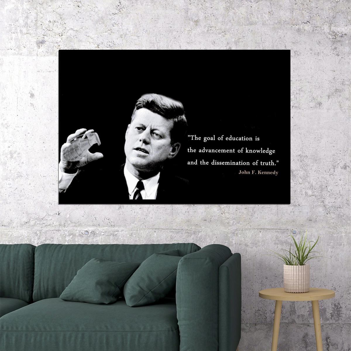 John F. Kennedy Quote Poster American President Historical Celebrity 1960s Retro Wall Art