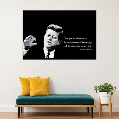 John F. Kennedy Quote Poster American President Historical Celebrity 1960s Retro Wall Art