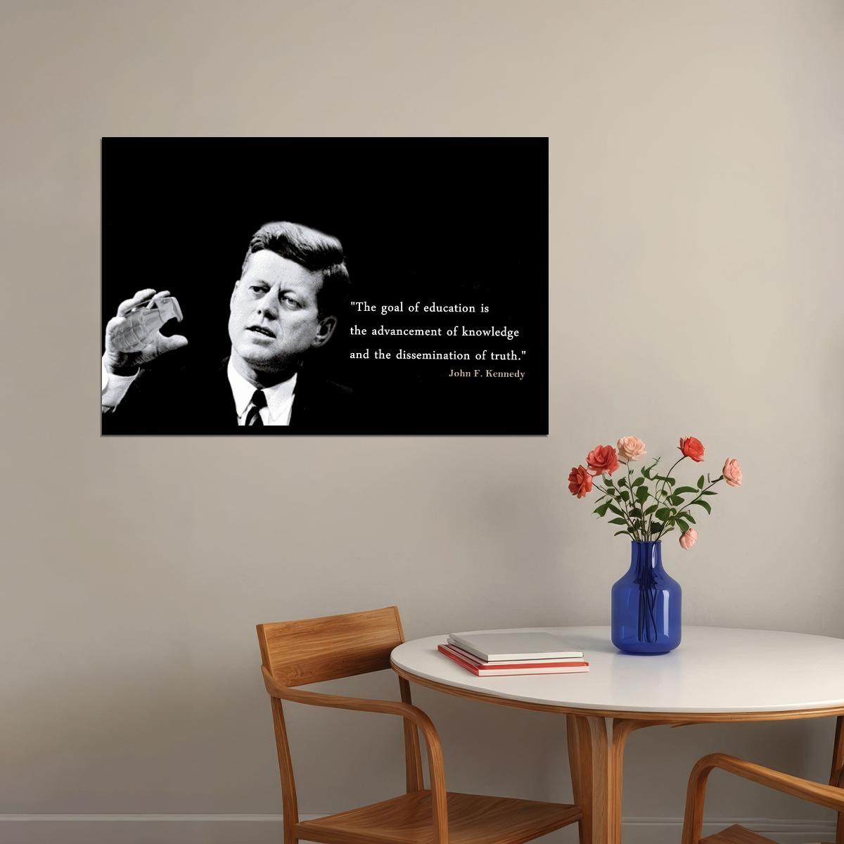 John F. Kennedy Quote Poster American President Historical Celebrity 1960s Retro Wall Art