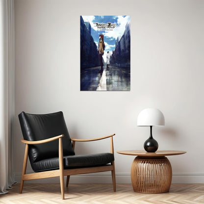Steins;gate Rintarou Okabe And Makise Kurisu Anime Poster Sci-fi Series Print - xonomax