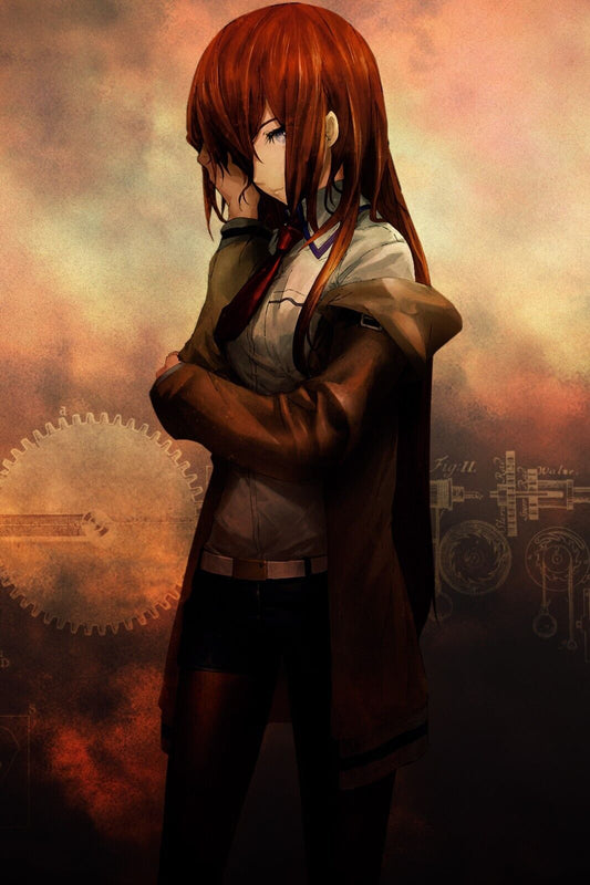 Steins;gate Rintarou Okabe And Makise Kurisu Anime Poster Sci-fi Series Print - xonomax