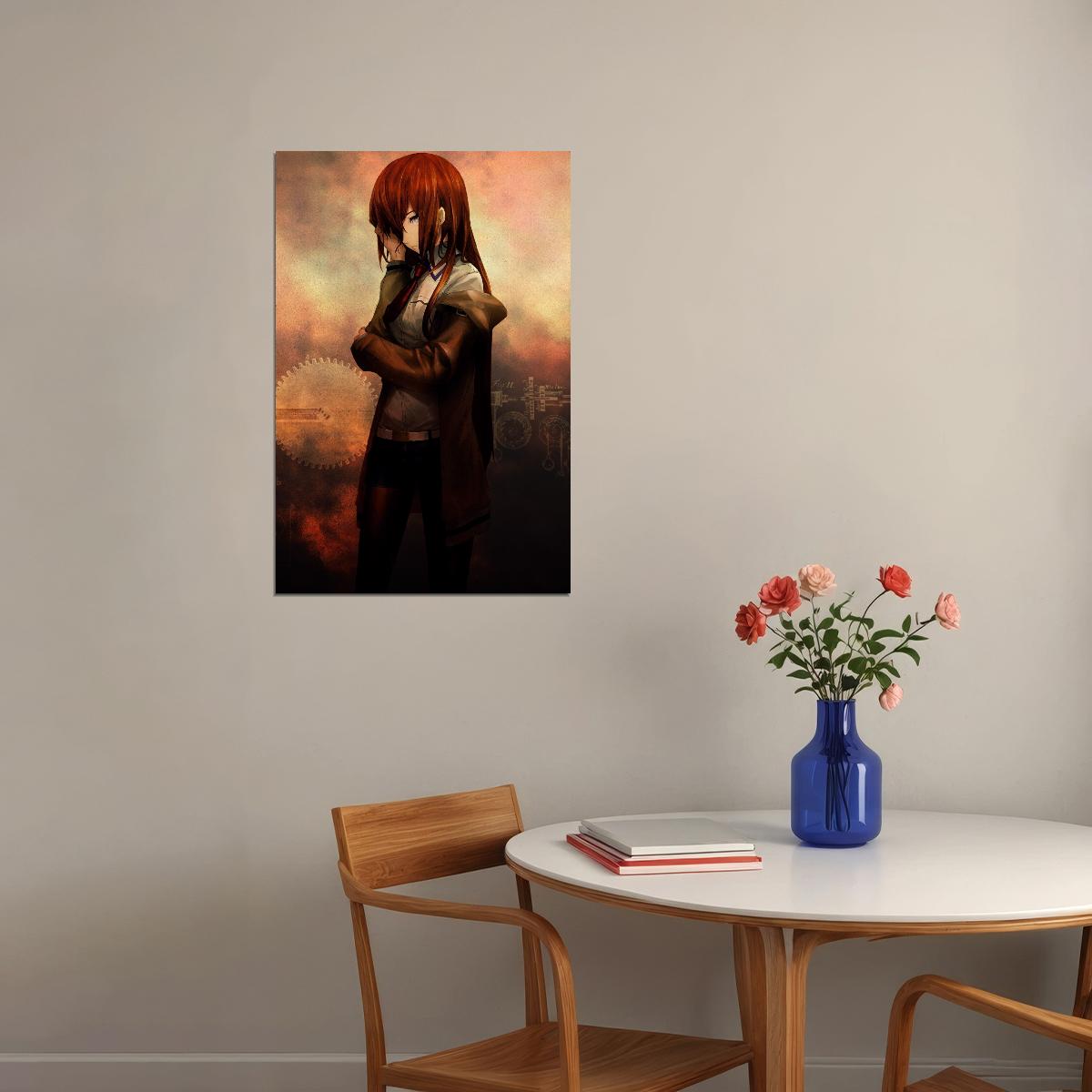 Steins;gate Rintarou Okabe And Makise Kurisu Anime Poster Sci-fi Series Print - xonomax