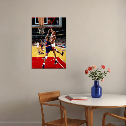 Dunk Block Star Scottie Pippen Basketball Poster Wall Art Print Home Wall Decor