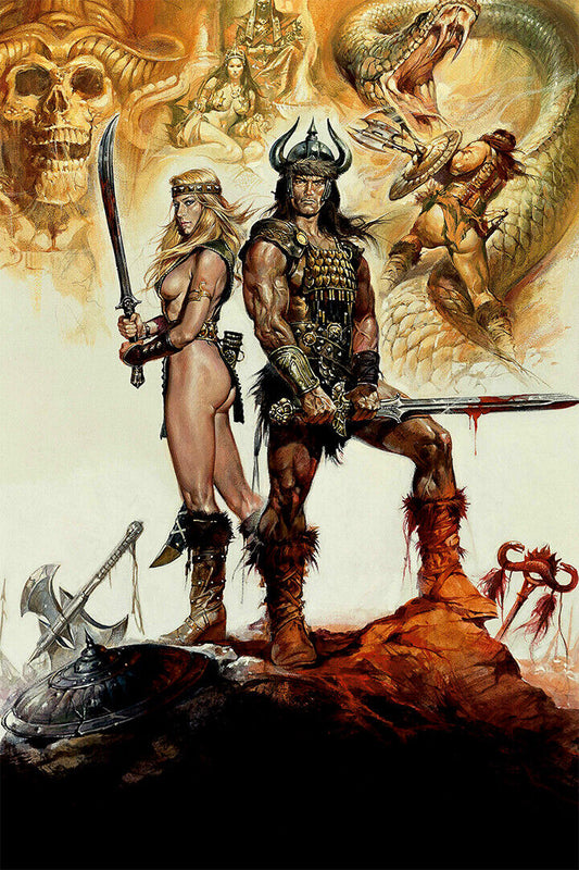 Conan The Barbarian Vintage Action Movie Poster Wall Art Print Home Wall Decor - xonomax