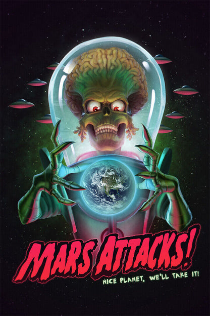 Mars Attacks Comic Science Fiction Film Poster Wall Art Print Home Wall Decor - xonomax