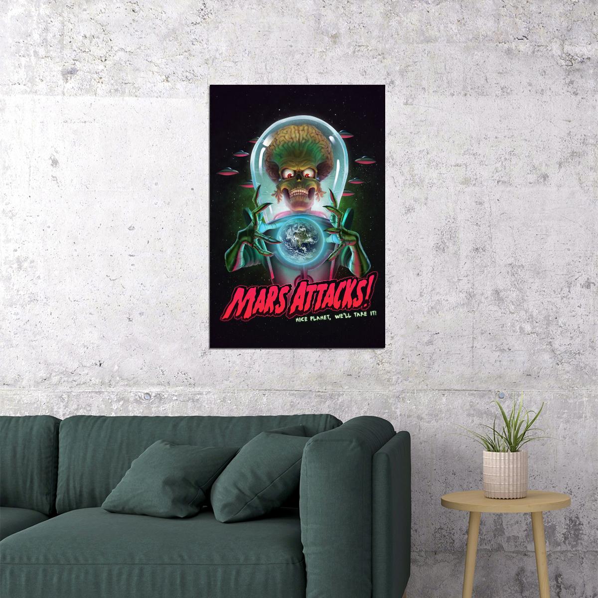 Mars Attacks Comic Science Fiction Film Poster Wall Art Print Home Wall Decor - xonomax