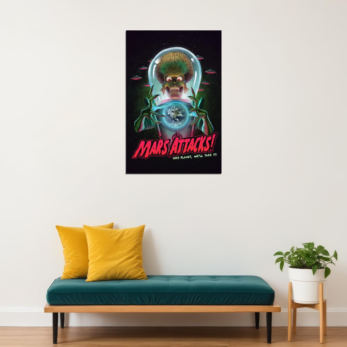 Mars Attacks Comic Science Fiction Film Poster Wall Art Print Home Wall Decor - xonomax