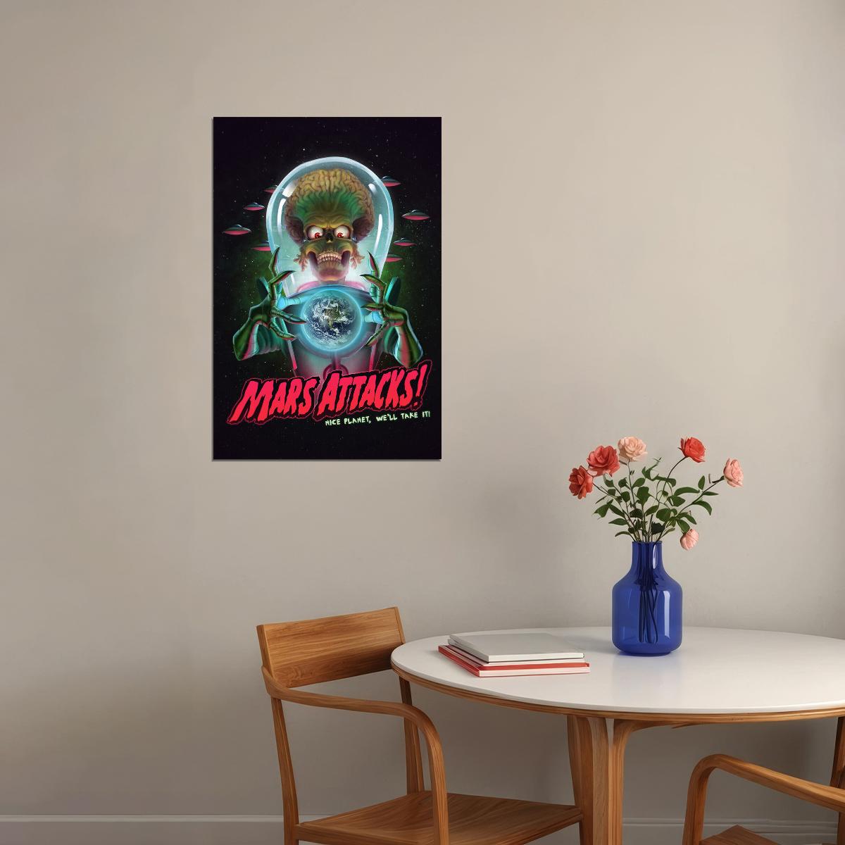 Mars Attacks Comic Science Fiction Film Poster Wall Art Print Home Wall Decor - xonomax