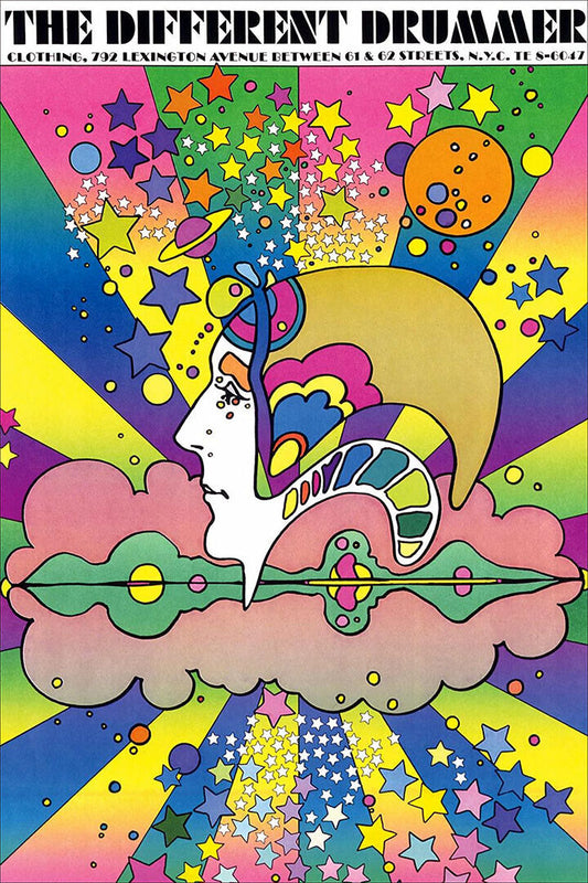 The Different Drummer Peter Max Colorful Psychedelic Poster Wall Art Print Home Wall Decor