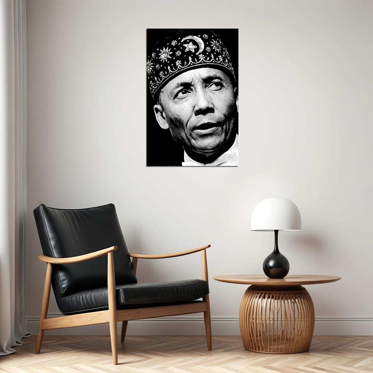 Nation Of Islam Leader Elijah Muhammad Poster Wall Art Print Home Wall Decor