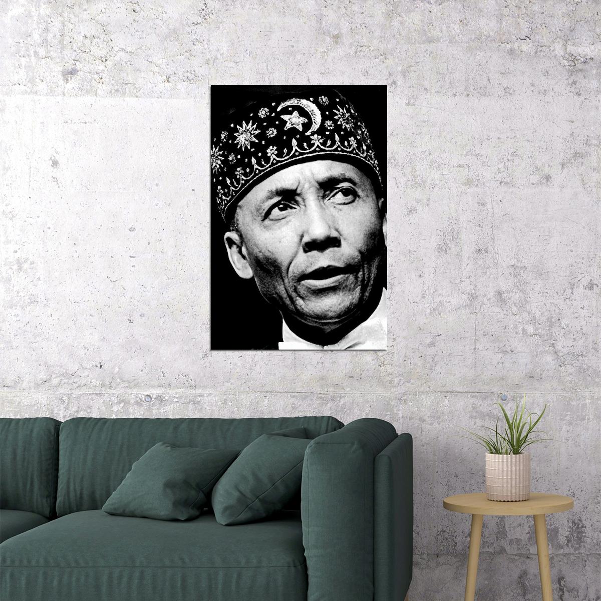 Nation Of Islam Leader Elijah Muhammad Poster Wall Art Print Home Wall Decor