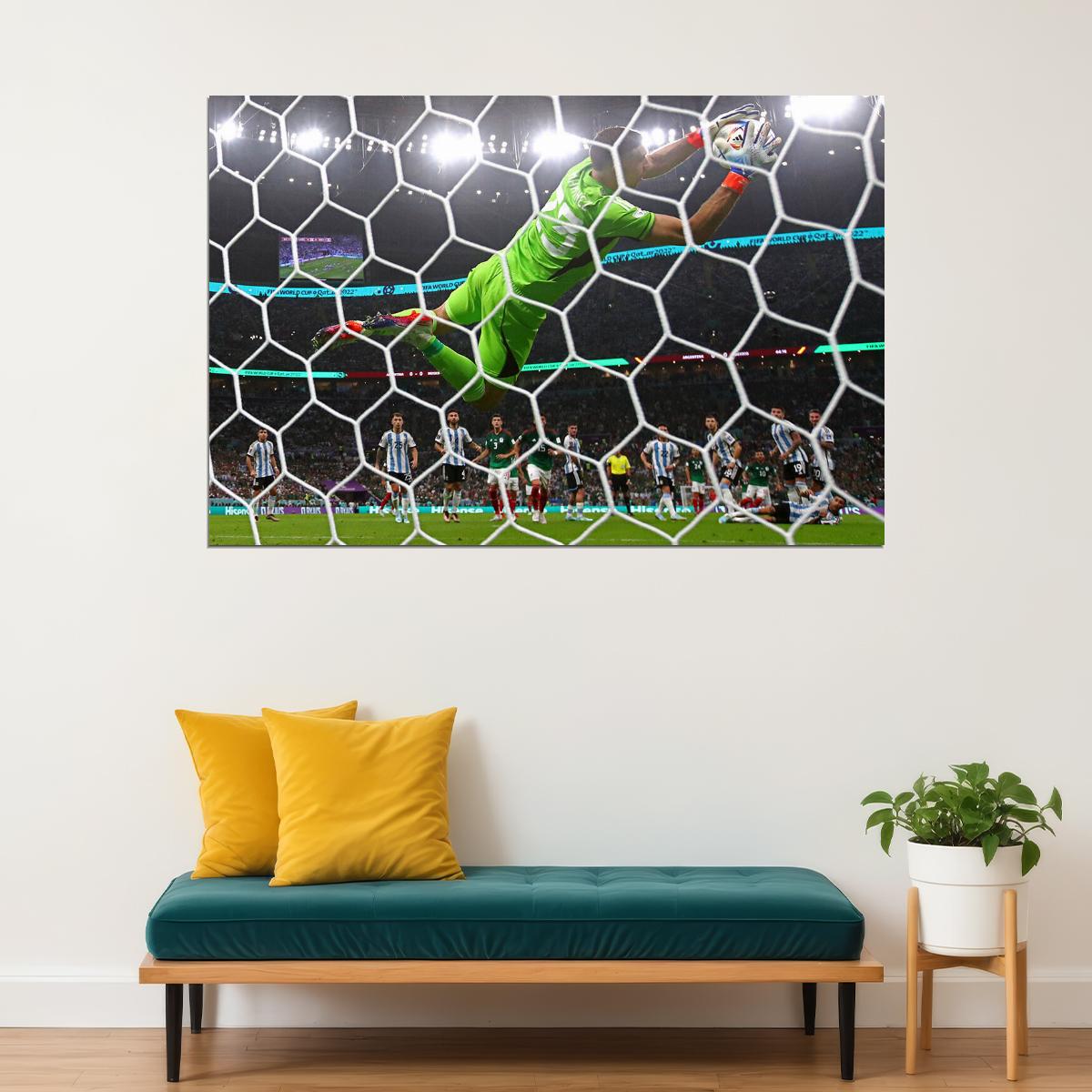 Emiliano Martinez Argentina Goalkeeper Parade Save Football Poster Wall Art Print Home Wall Decor