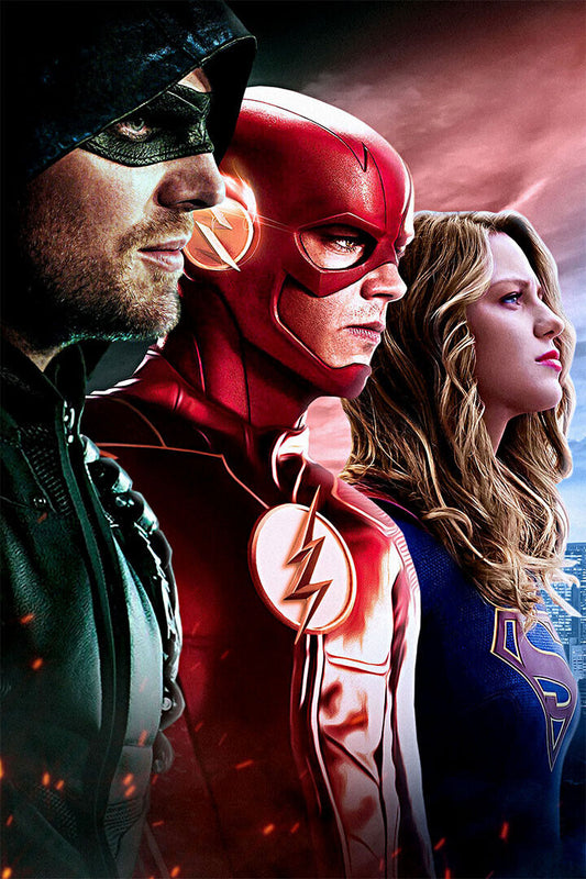The Super Girl Flash Arrow Cw Dc Tv Series Usa Heroes Poster Wall Art Print Home Wall Decor - xonomax