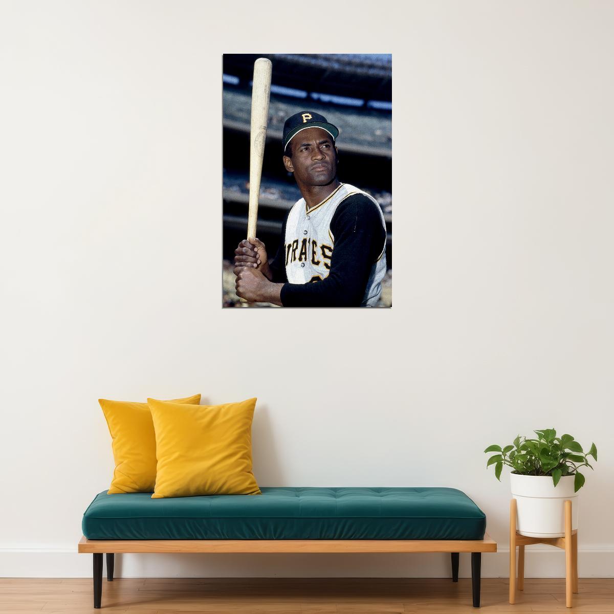 Roberto Clemente Baseball Right Fielder Poster Wall Art Print Home Wall Decor