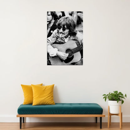 George Harrison Playing Guitar Poster Wall Art Print Home Wall Decor