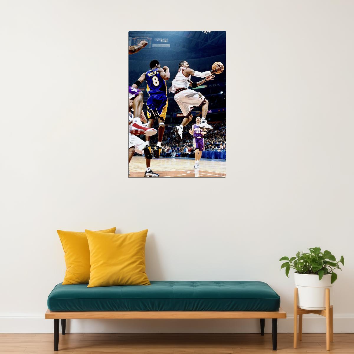 Allen Iverson Ai Listen To My Heart Mvp Basketball Poster Wall Art Print Home Wall Decor