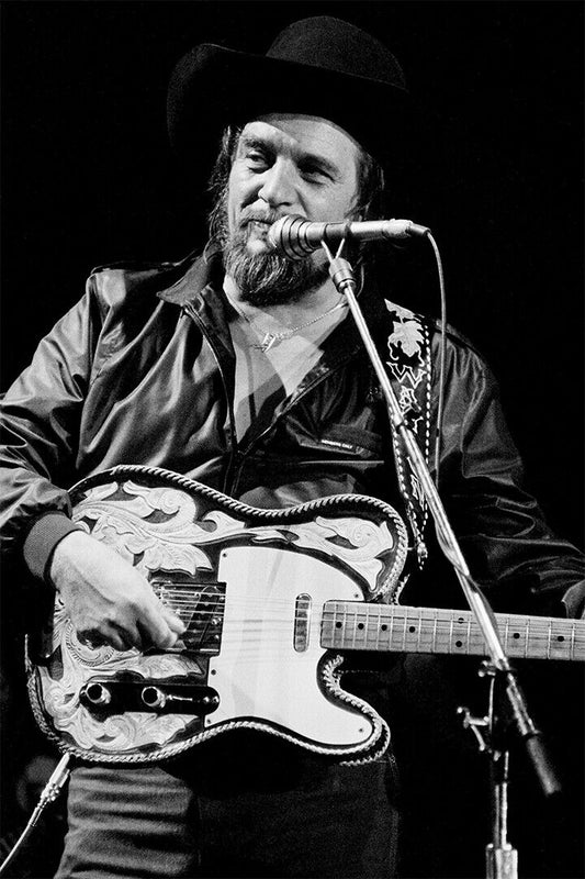 Country Singer Waylon Jennings Holding Microphone Music Poster Wall Art Print Home Wall Decor