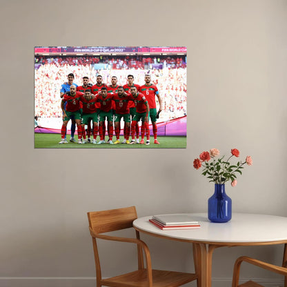 Morocco National Football Team World Soccer Fans 2022 Poster Wall Art Print Home Wall Decor - xonomax