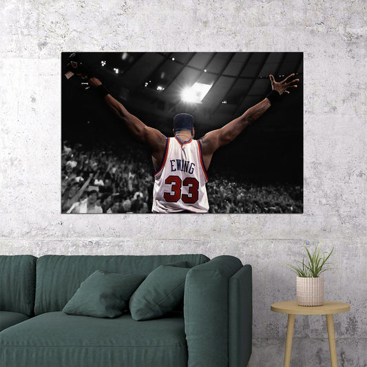 Dunk Block Star Patrick Ewing Basketball Poster Wall Art Print Home Wall Decor - xonomax