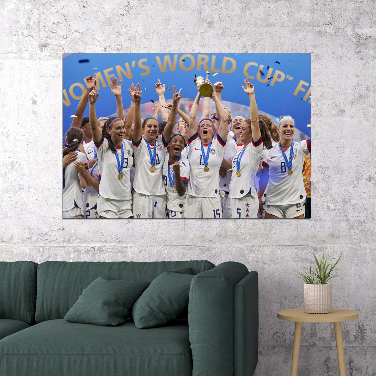 Usa Women National Soccer Team World Cup Poster Wall Art Print Home Wall Decor