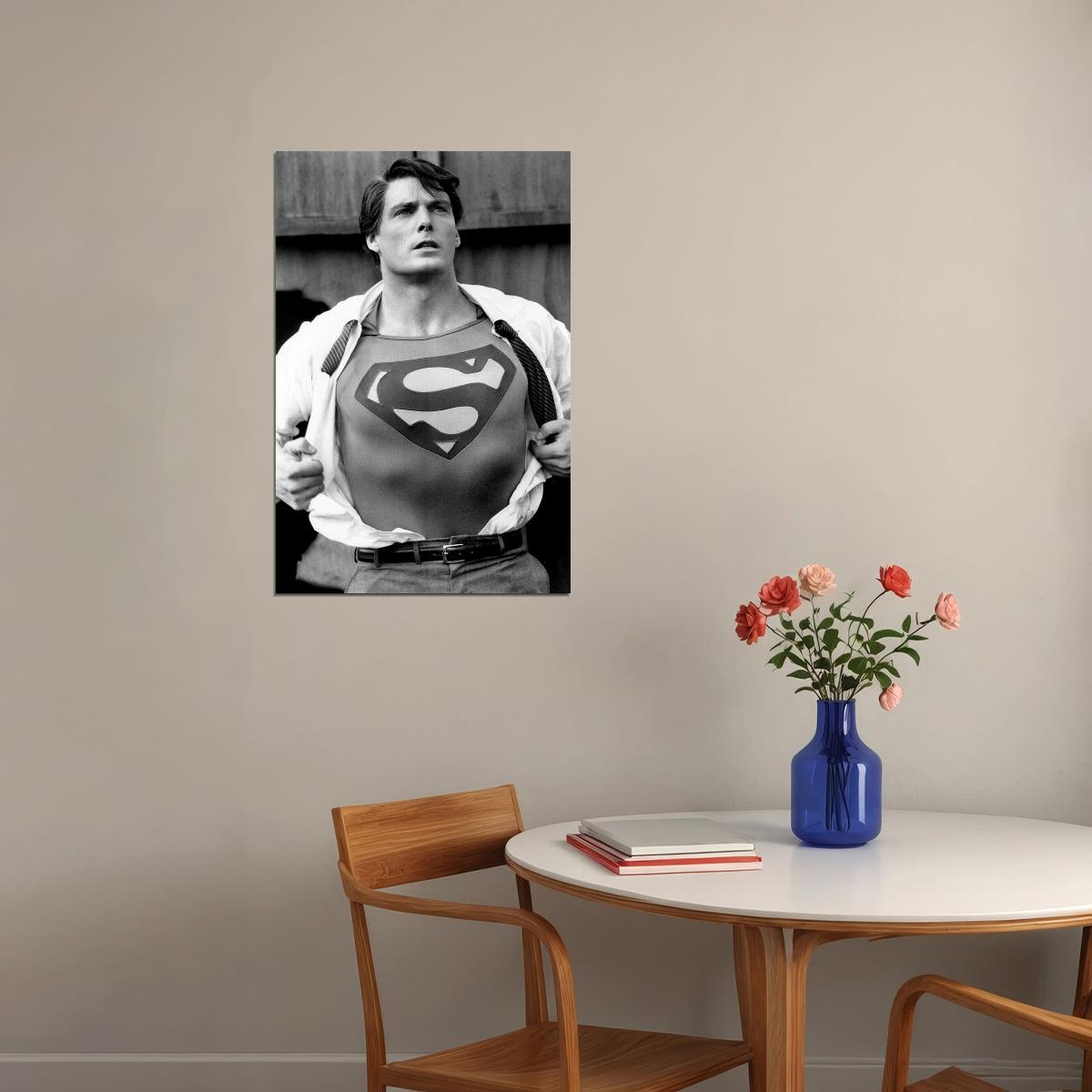 Christopher Reeve As Superman And Clark Kent Movie Poster Wall Art Print Home Wall Decor