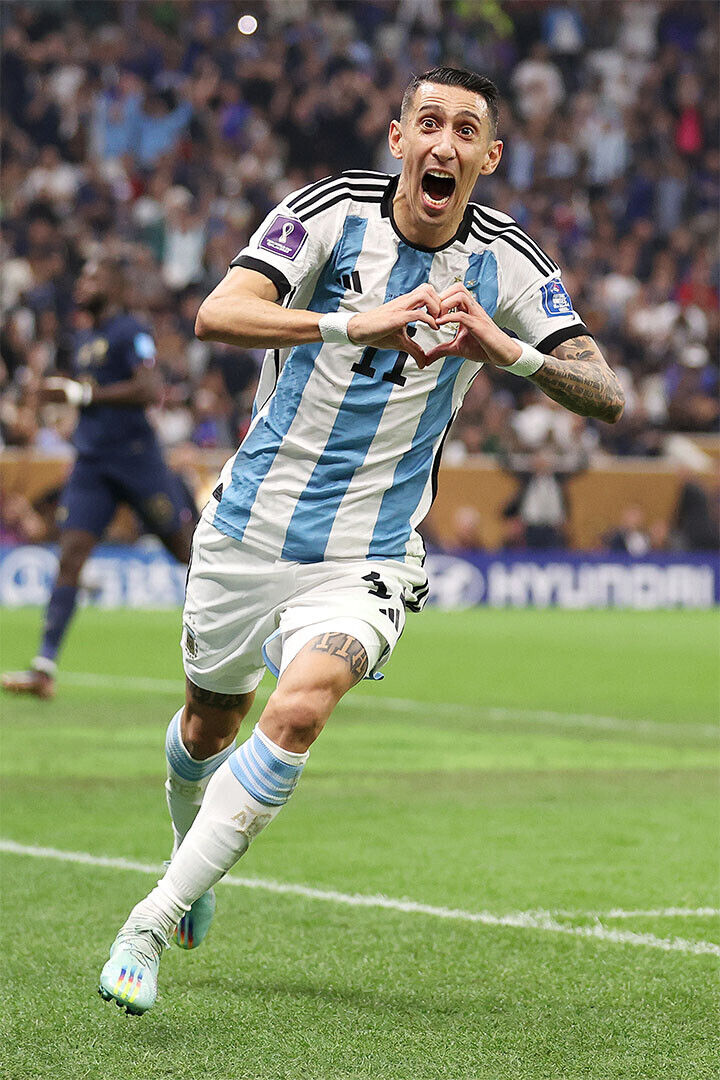 Di Maria Celebrating Goal Soccer 2022 Football Final Argentina Poster Wall Art Print Home Wall Decor